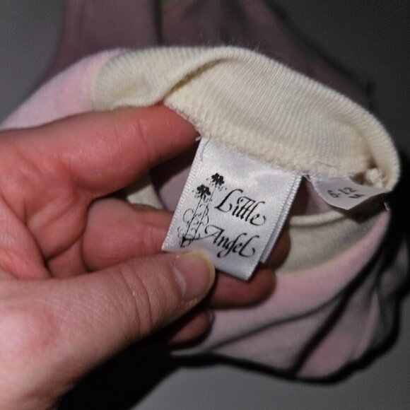 VTG Little Angel Teddy Bear Bodysuit 6-12 Months Pink Terrycloth Ivory - Picture 6 of 8